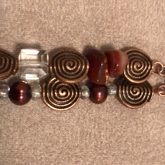 Swarovski Crystal NEW ARTISAN MADE Cranberry Pearl 8” Plus Bracelet - Picture 3 of 6